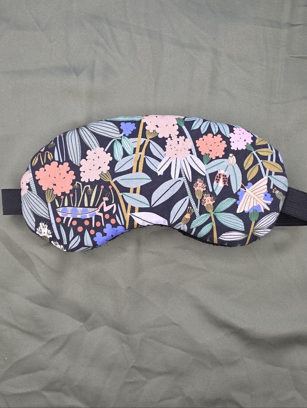 Floral Printed Sleep Mask for Women - Black/Pink
